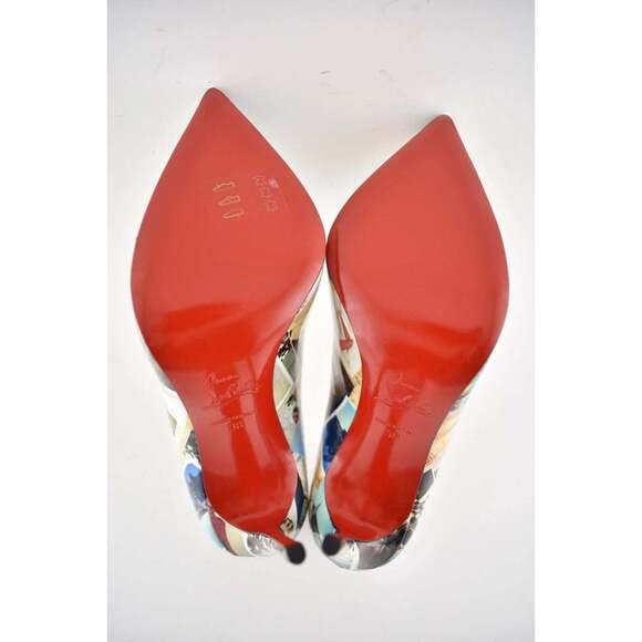 Christian Louboutin Pigalle Follies 100 Patent Collage Black Blue Heel Pump 36 - Picture 12 of 12